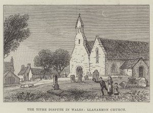 Tiondetvisten i Wales, Llanarmon Church (gravyr) av English School