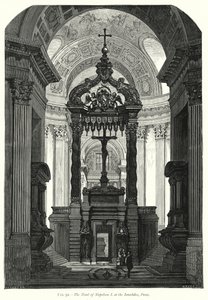 Napoleon I:s grav vid Invalides, Paris (gravyr) av English School