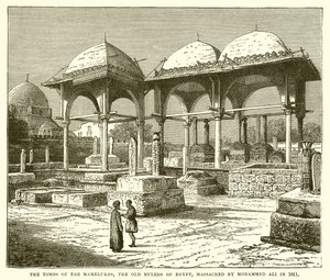 Mamelukernas gravar, de gamla härskarna i Egypten, massakrerade av Mohammed Ali 1811