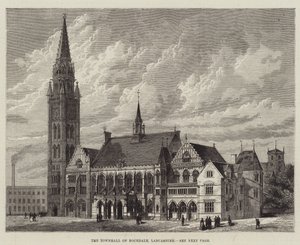 Rådhuset i Rochdale, Lancashire (gravyr) av English School