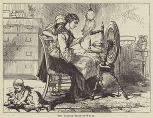 The Treadle Spinning-Wheel (gravyr) av English School
