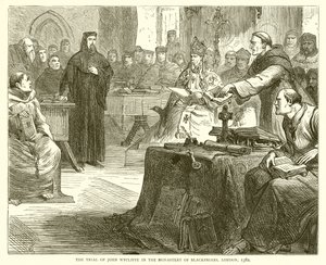 Rättegången mot John Wycliffe i Monastery of Blackfriars, London, 1382 av English School