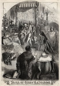 Rättegången mot drottning Katarina av Aragon 1529, Henrik VIII:s första fru, vars äktenskap med kungen ogiltigförklarades - Proces de Catherine d