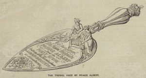 Murslev som används av Prins Albert (gravyr) av English School