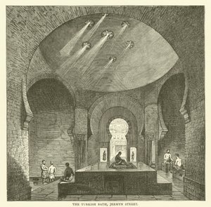 Det turkiska badet, Jermyn Street (gravyr) av English School
