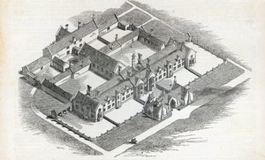Union Workhouse som ska uppföras i Canterbury, från The Illustrated London News, 7 november 1846 av English School