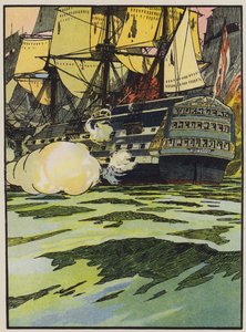 Segern vid Trafalgar (färg litho) av English School