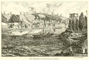 Vingårdarna i Coteau de Saumur (gravyr) av English School
