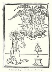 The Vision of S Jacopone, From his Laudi, Florence av English School