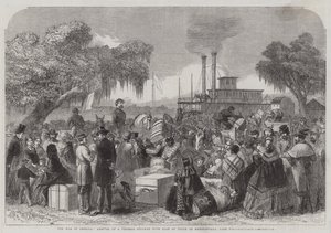 Kriget i Amerika, ankomst av en federal ångbåt med vapenvila vid Madisonville, Lake Pontchartrain (gravyr) av English School