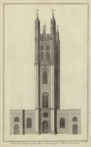 The West Prospect of the Parish Church of St Michael, Cornhill, London