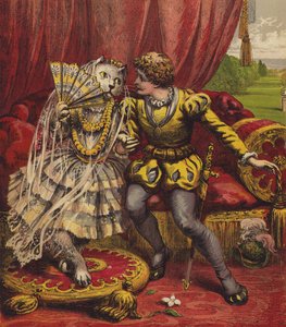 Den vita katten (färglitografi) av English School