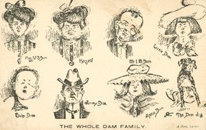 Hela familjen Dam (litografi) av English School