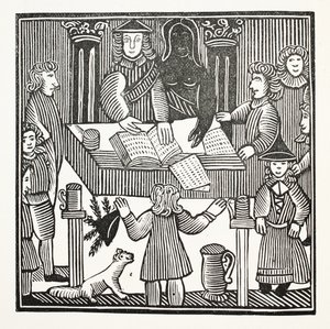 Hela rättegången och åtalet mot Sir John Barleycorn, Knt., illustration från Chap-books of the Eighteenth Century av John Ashton, pub. 1882 av English School
