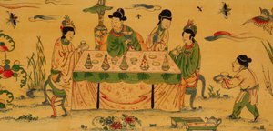 The Witcombe Cabinet, c.1697 (japanned och försilvrat trä) av English School