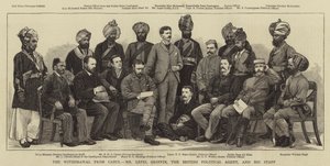 Utträdet från Cabul, herr Lepel Griffin, den brittiska politiska agenten och hans stab av English School