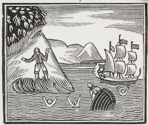 The Wreck, illustration från Chap-books of the artonde århundradet av John Ashton, pub. 1882 av English School