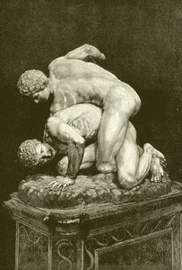 Brottarna. Marmorgrupp i Uffizi-galleriet i Florens (gravyr) av English School