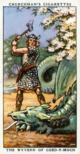 Der Wyvern von Coed-Y-Moch (Farblitho) von English School