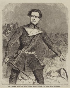 The Young Hero of the Redan, löjtnant Massy vid 19:e regementet (gravyr) av English School