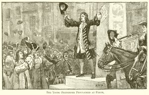 The Young Pretender proklamerade i Perth av English School