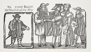 Den unga riddaren som gifte sig med vackra Betty, illustration från Chap-books of the Eighteenth Century av John Ashton, pub. 1882 av English School