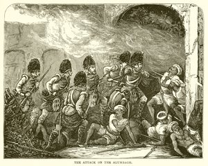 Attacken på Alumbagh (1857) av English School