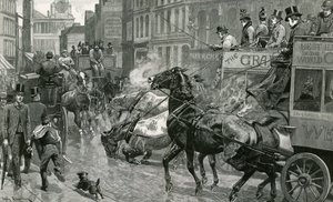 Slaget om Londons gator - Ludgate Hill på en halt dag av English School