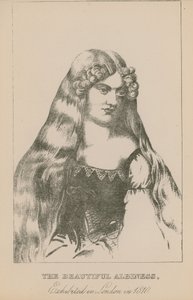Den vackra albiniteten, utställd i London 1810 av English School