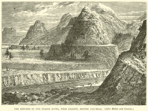 Bänkarna i Fraser River, nära Lillooet, British Columbia av English School