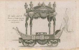 Bilen på vilken resterna av Lord Nelson fördes till St Pauls av English School