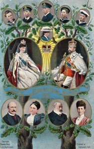 Kröningen av kung George V och drottning Mary av English School