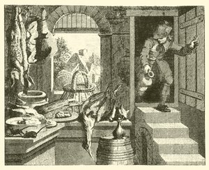Landmusen och stadsmusen (gravyr) av English School