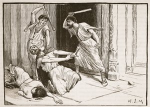 Tiberius Gracchus död (litografi) av English School