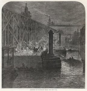 Rivningen av Blackfriars Bridge av English School