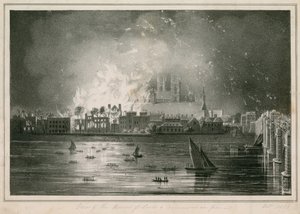 Förstörelsen genom brand av parlamentets hus den 16 oktober 1834 av English School