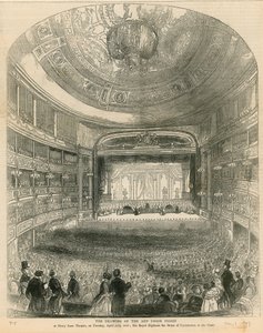 Ritningen av Art Union-priserna på Drury Lane Theatre den 27 april 1847 av English School