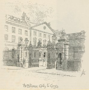 Ingångsportarna till Guys Hospital, London av English School