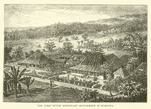 Den första holländska missionsbosättningen på Sumatra av English School