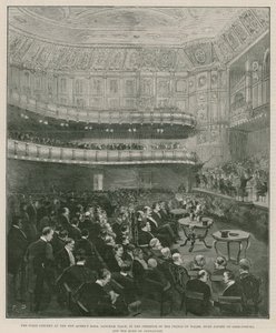 Den första konserten i nya Queens Hall, Langham Place av English School