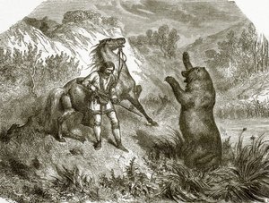 Det første skud på en grizzly bjørnesved av English School