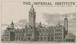 Framifrån av Imperial Institute, byggt efter design av Mr Thomas E Collcutt av English School
