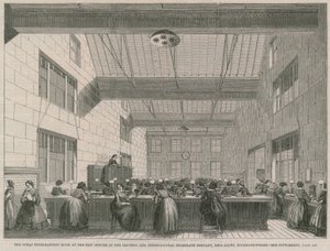 Det stora telegraferingsrummet vid Electric and International Telegraph Companys nya kontor av English School