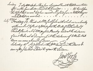 James Cooks handstil, juli 1771