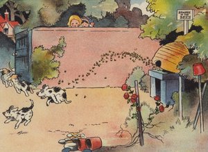 De nyfikna valparna, de fick en sådan överraskning! (färg litho) av English School