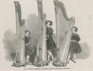 De unga harpisterna - Adolphus, Ernest och Fanny Lockwood av English School