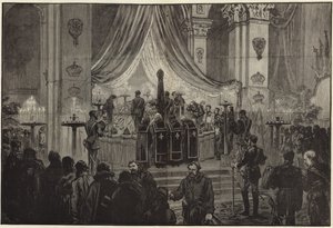 Den framlidne kejsaren av att ligga i staten i kyrkan St Peter och St Paul av English School