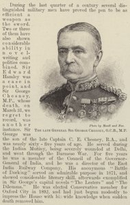 Den avlidne general Sir George Chesney, GCB, MP (gravyr) av English School