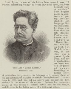 Den bortgångne "Kamar Katiba", armenisk poet (gravyr) av English School