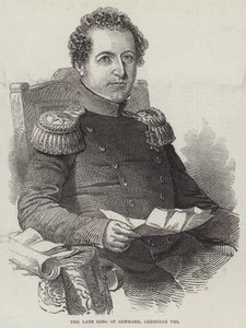 Den bortgångne kungen av Danmark, Christian VIII (gravyr) av English School